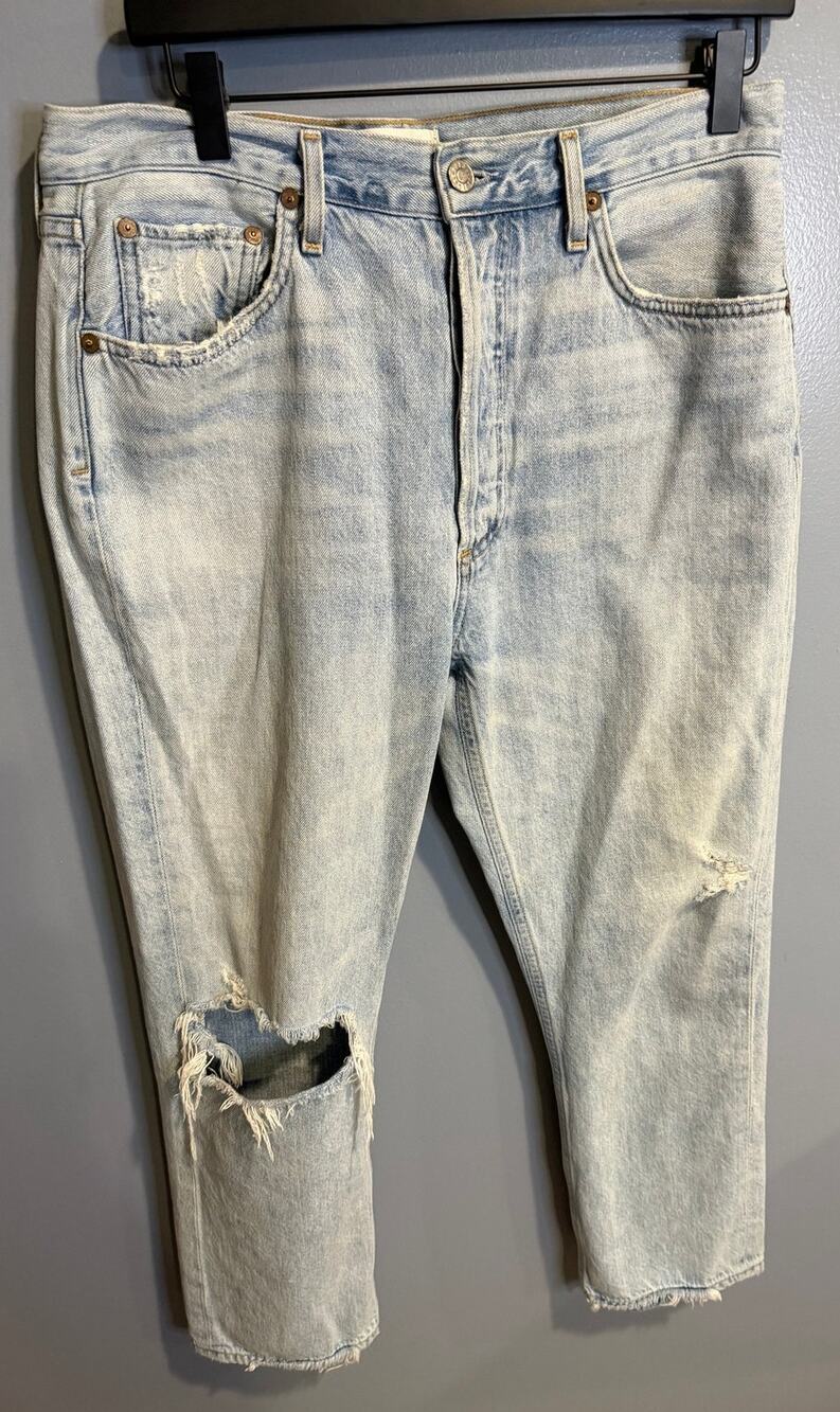 AGOLDE 90's Mid Rise Distressed Jeans - Size 30